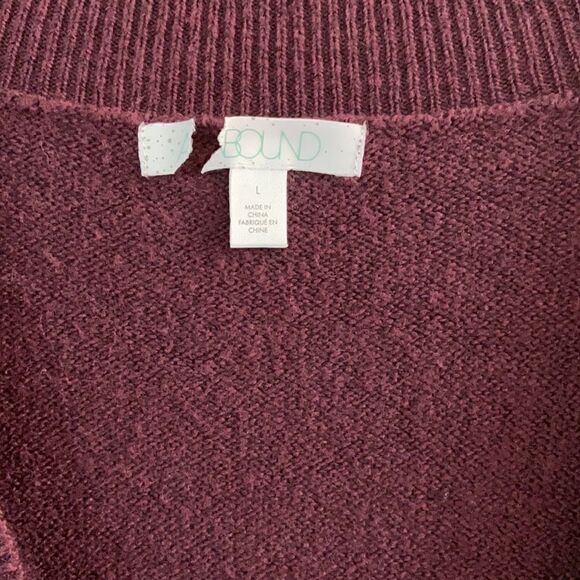 Nordstrom Abound Dolman V-Neck Tunic Sweater Size Large Burgandy - Picture 3 of 8